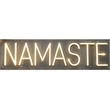 Pemberly Row Namaste LED Neon Wall Sign White Acrylic with Easy Setup