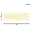 Pemberly Row Namaste LED Neon Wall Sign White Acrylic with Easy Setup