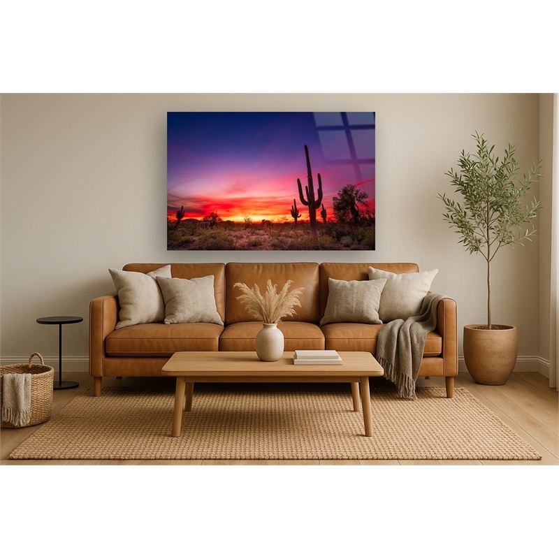 Pemberly Row Wall Art Desert Dreamscape Frameless Glass Multicolor