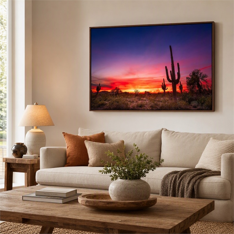 Pemberly Row Wall Art Desert Dreamscape Frameless Glass Multicolor