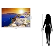 Pemberly Row Wall Art Santorini Sunset Frameless Glass White Multicolor