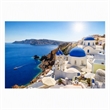 Pemberly Row Wall Art Santorini Sunset Frameless Glass White Multicolor