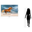Pemberly Row Frameless Tempered Glass Wall Art Golden Gallop 60