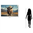 Pemberly Row Frameless Tempered Glass Wall Art Highway Cow 60
