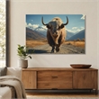Pemberly Row Frameless Tempered Glass Wall Art Highway Cow 60