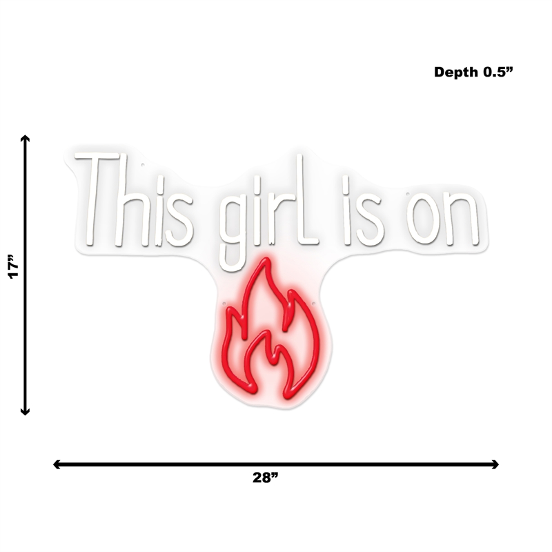 Pemberly Row Neon Wall Sign This Girl is On Fire - 28