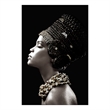 Pemberly Row Woman Side Profile Rhinestones Glass Wall Art - Multicolor