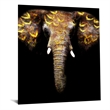 Pemberly Row Gold Tribal Elephant Wall Art - Frameless Glass - Multicolor