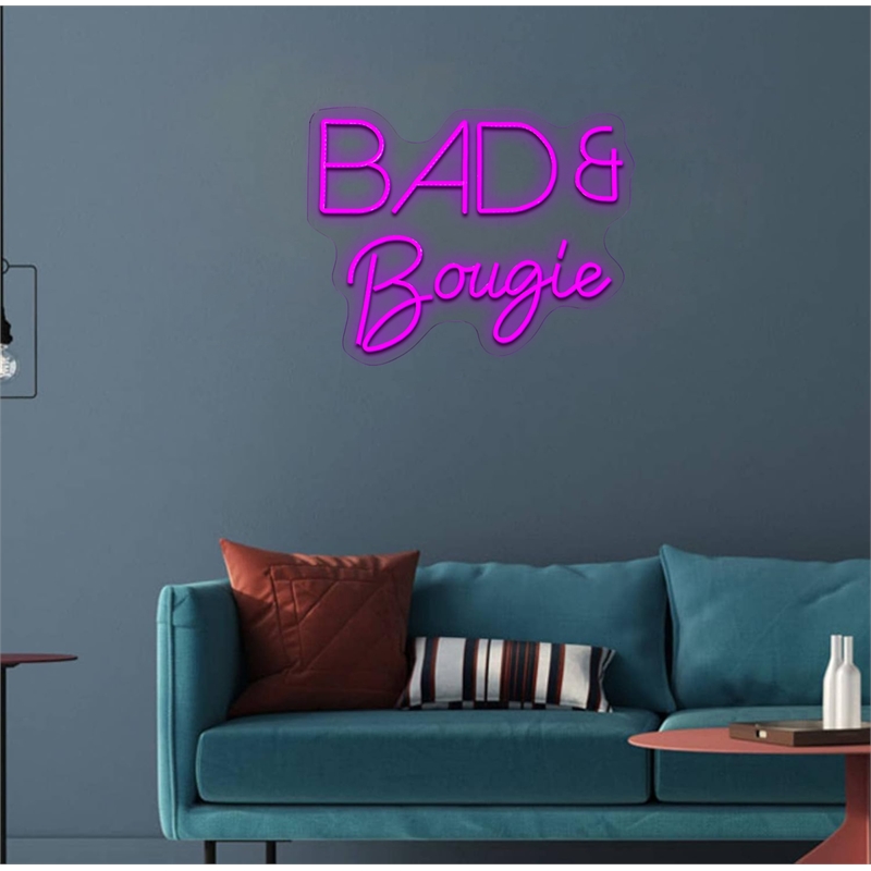 Pemberly Row Bad & Bougie Acrylic Neon Sign - 23