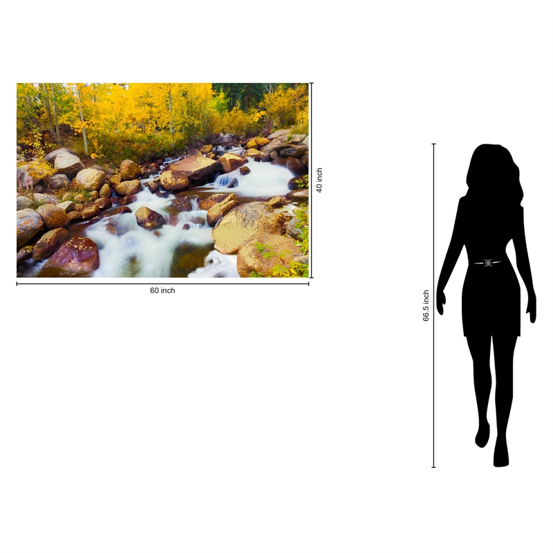 Pemberly Row Aspen Frameless Tempered Glass Wall Art in Multicolor
