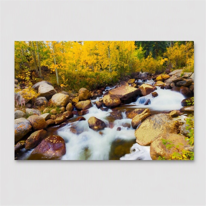 Pemberly Row Aspen Frameless Tempered Glass Wall Art in Multicolor