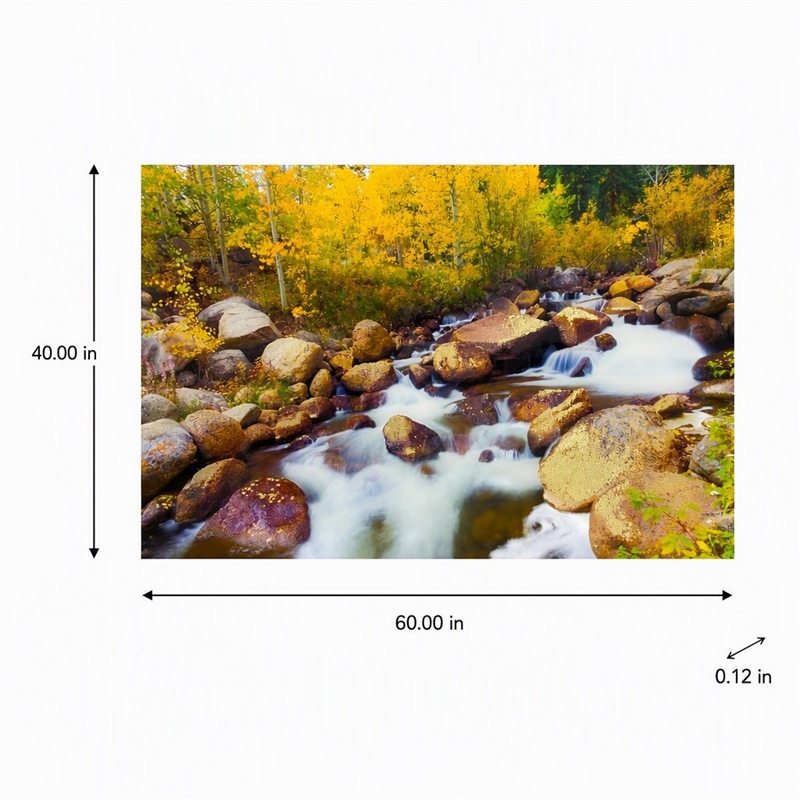 Pemberly Row Aspen Frameless Tempered Glass Wall Art in Multicolor