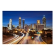 Pemberly Row Atlanta at Night Frameless Tempered Glass Wall Art Multicolor