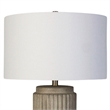Pemberly Row Ribbed Table Lamp with Ceramic Base in Stonewash Finish