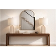 Pemberly Row Sculpted Sandstone Table Lamp with Linen Shade