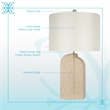 Pemberly Row Sculpted Sandstone Table Lamp with Linen Shade