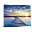 Pemberly Row Frameless Tempered Glass Wall Art of Coastal Sunset