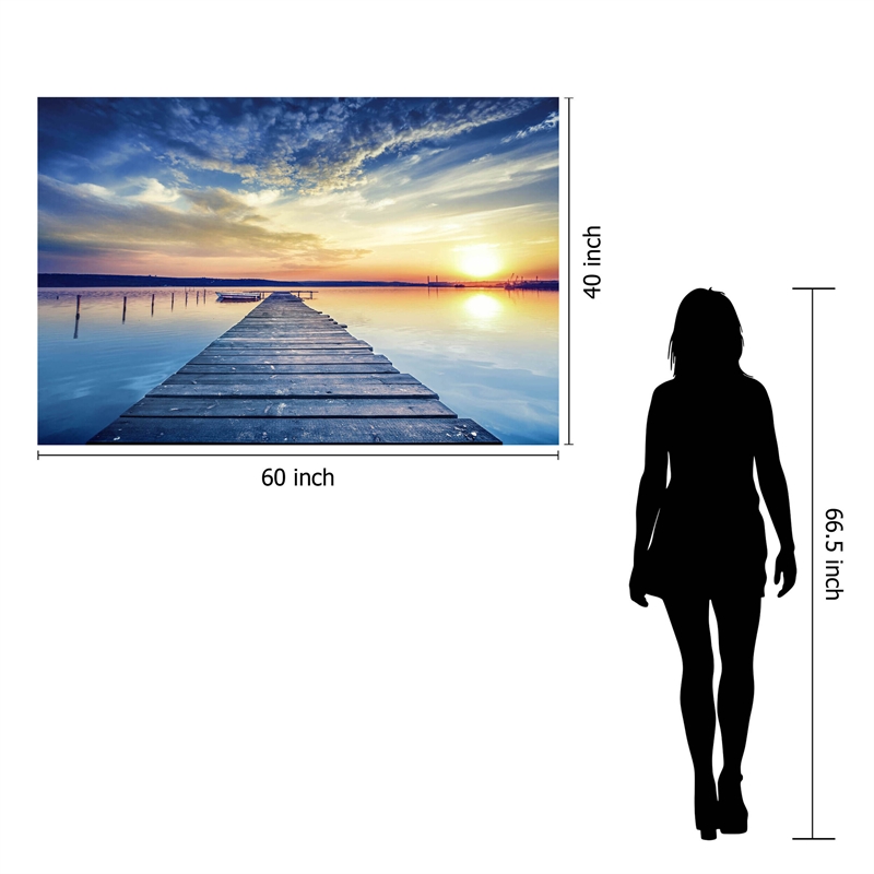 Pemberly Row Frameless Tempered Glass Wall Art of Coastal Sunset