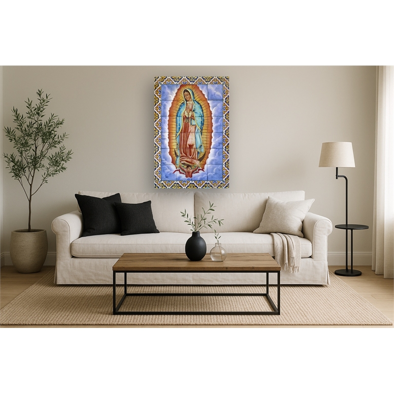Pemberly Row Virgin Mary Frameless Tempered Glass Wall Art 40