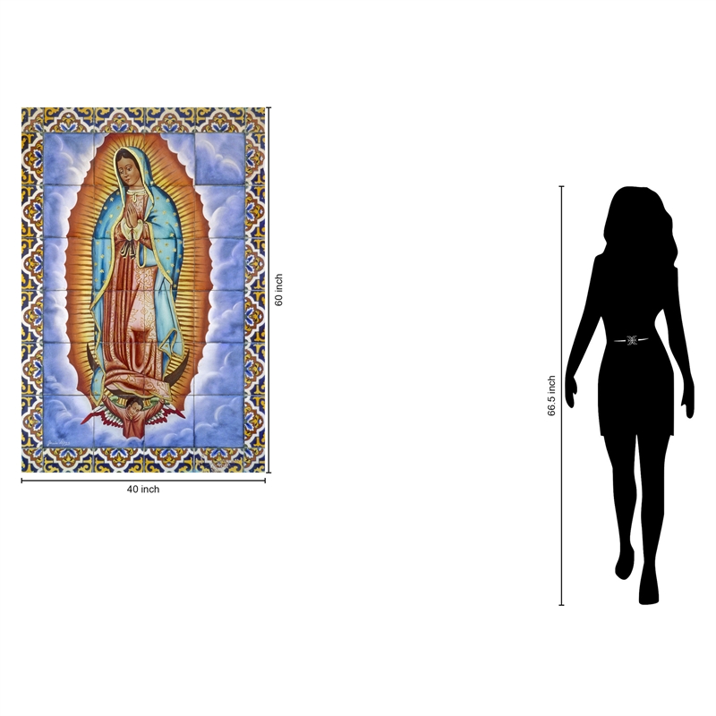 Pemberly Row Virgin Mary Frameless Tempered Glass Wall Art 40