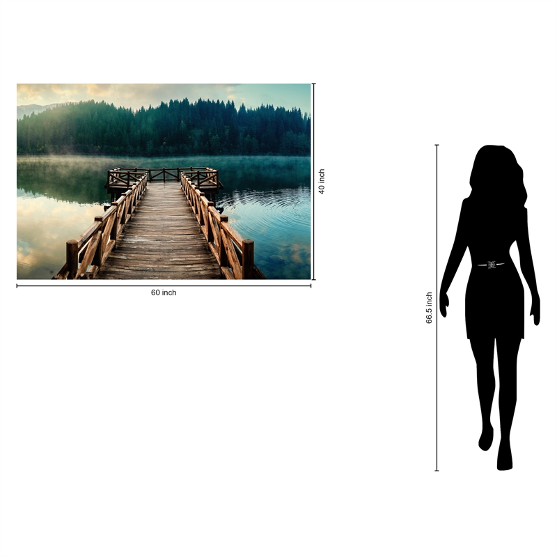 Pemberly Row Frameless Tempered Glass Wall Art Dock Views 60