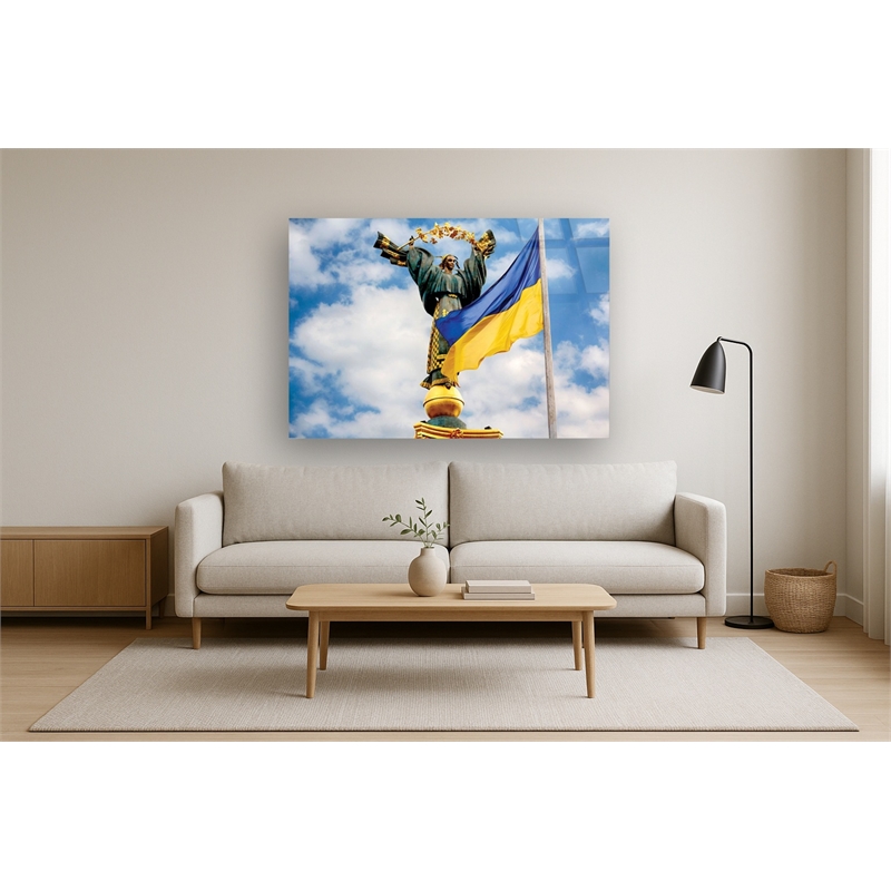 Pemberly Row Independence Monument Frameless Tempered Glass Art in Multicolor