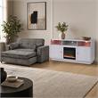 Pemberly Row 2Pc Set of Fireplace TV Console and Convertible Sofa Sleeper