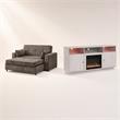 Pemberly Row 2Pc Set of Fireplace TV Console and Convertible Sofa Sleeper