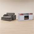 Pemberly Row 2Pc Set of Fireplace TV Console and Convertible Sofa Sleeper