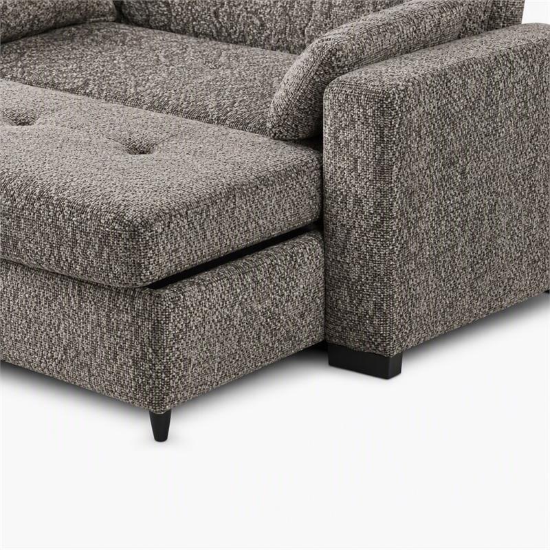 Pemberly Row 2Pc Set of Fireplace TV Console and Convertible Sofa Sleeper