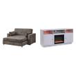 Pemberly Row 2Pc Set of Fireplace TV Console and Convertible Sofa Sleeper
