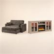 Pemberly Row 2-Piece Set of Fireplace TV Console and Convertible Sofa Sleeper