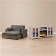 Pemberly Row 2-Piece Set of Fireplace TV Console and Convertible Sofa Sleeper