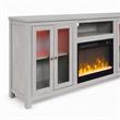 Pemberly Row 2-Piece Set of Fireplace TV Console and Convertible Sofa Sleeper