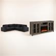 Pemberly Row Set of 2 - Fireplace TV Console and Modular Sectional Sofa