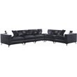Pemberly Row Velvet LAF/RAF Arm Chair with Metal Leg in Charcoal