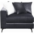 Pemberly Row Velvet LAF/RAF Arm Chair with Metal Leg in Charcoal