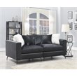 Pemberly Row Velvet LAF/RAF Arm Chair with Metal Leg in Charcoal