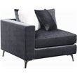 Pemberly Row Velvet LAF/RAF Arm Chair with Metal Leg in Charcoal