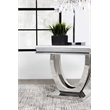Pemberly Row Metal U-base Square End Table in White and Chrome