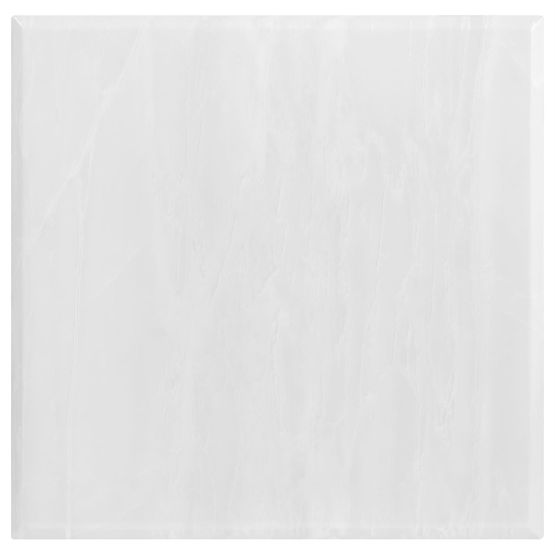 Pemberly Row Metal U-base Square End Table in White and Chrome
