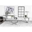 Pemberly Row Metal U-base Square End Table in White and Chrome