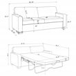 Pemberly Row Upholstered Sofa Sleeper with Queen Mattress in Grey
