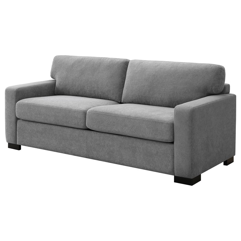 Pemberly Row Upholstered Sofa Sleeper with Queen Mattress in Grey