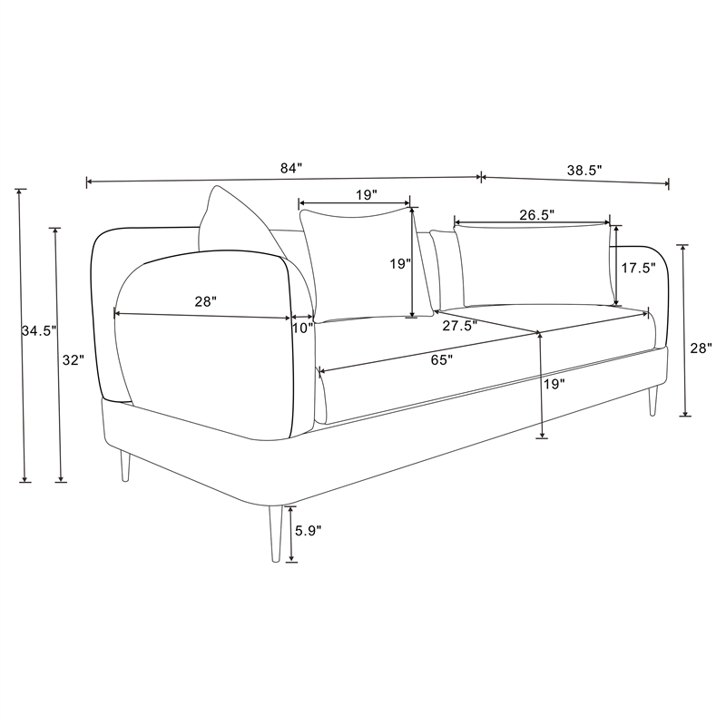 Pemberly Row 2-Piece Chenille Upholstered Sofa and Loveseat Set in Green