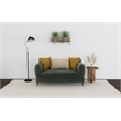 Pemberly Row Chenille Upholstered Modern Track Arm Loveseat in Green