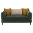 Pemberly Row Chenille Upholstered Modern Track Arm Loveseat in Green
