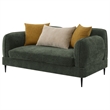 Pemberly Row Chenille Upholstered Modern Track Arm Loveseat in Green