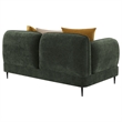 Pemberly Row Chenille Upholstered Modern Track Arm Loveseat in Green