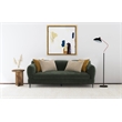 Pemberly Row Chenille Upholstered Modern Track Arm Sofa in Green
